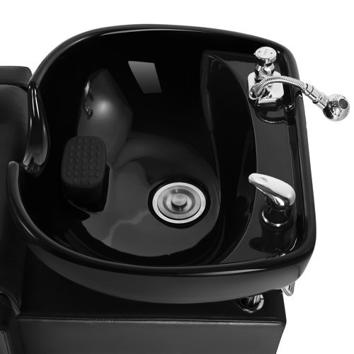 Artist Hand 70'' L x 25'' W Black Free Standing Shampoo Sinks with